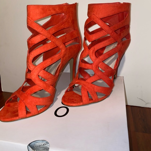 Aldo Orange Faux Suede Caged Sandal - Picture 5 of 7